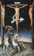 Lucas  Cranach The Crucifixion with the Converted Centurion Spain oil painting artist